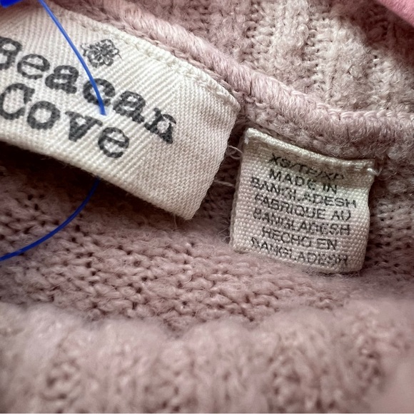 Beacan cove sweater turtleneck light pink blush pink knitted frill ruffle sides - Picture 6 of 7